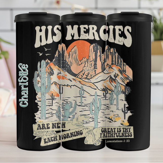 Western Retro Christian Desert Graphic Thermal Tumbler (Creator Uploaded)