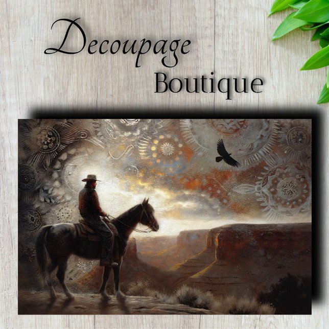 Western Rider Decoupage Tissue Paper (Western Rider Decoupage Tissue Paper)