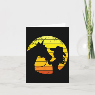 Western Riding Girl With Horse Silhouette Gift Card
