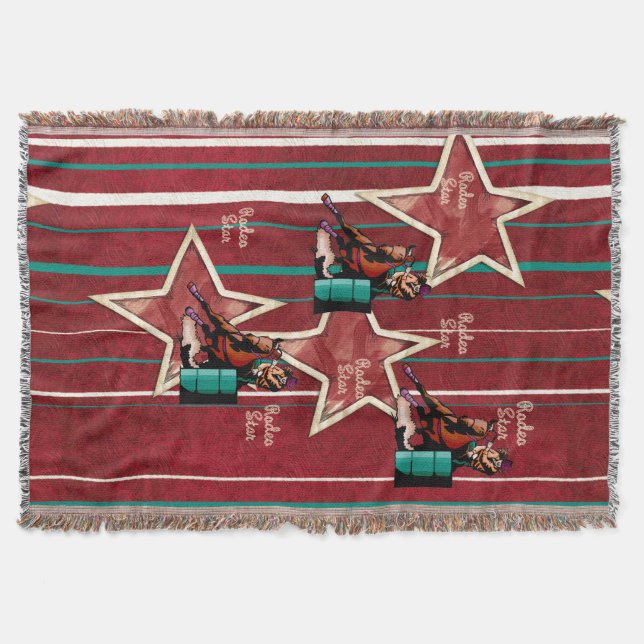 Western Rodeo Barrel Racer Throw Blanket (Front)
