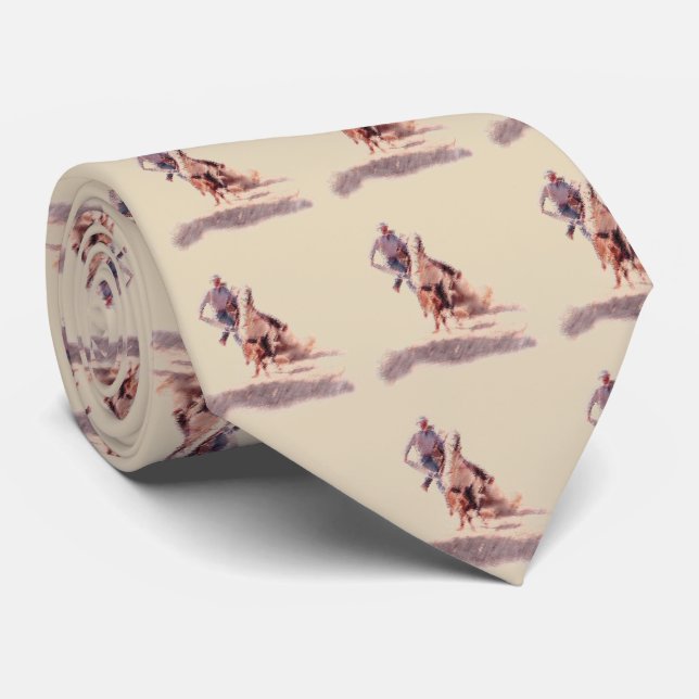 Western Rodeo Calf Roper Necktie (Rolled)