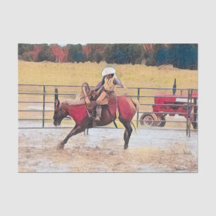 Western Rodeo Country Horse Riding Art Tissue Paper