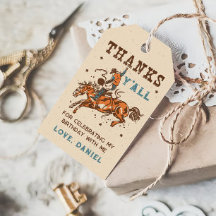 Western Rodeo Cowboy Birthday Gift Tag