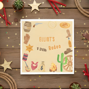 Western rodeo cowboy birthday napkin
