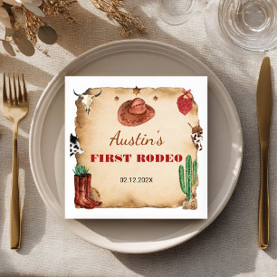 Western Rodeo Cowboy Birthday Napkin