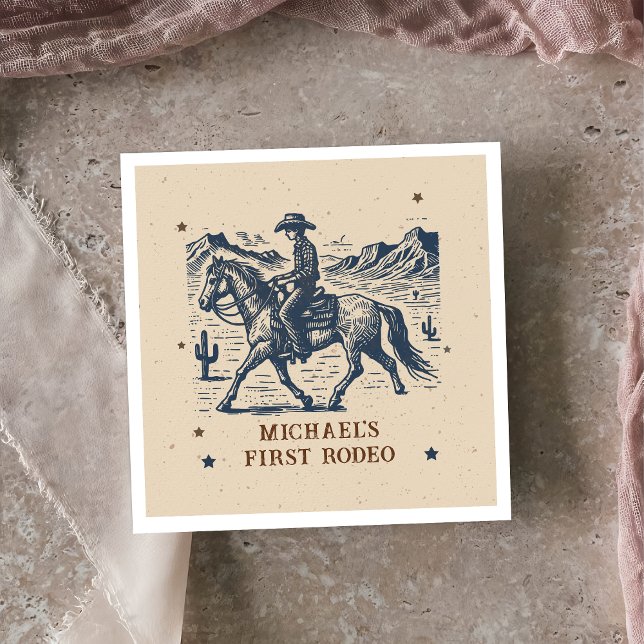 Western Rodeo Cowboy Birthday Napkin (Creator Uploaded)