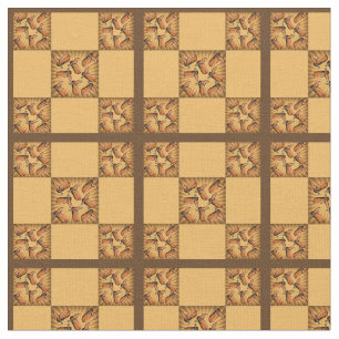 Western Rodeo Cowboy Boots Block Pattern Fabric