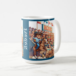 Western Rodeo Cowboy Calf Roping Custom Coffee Mug