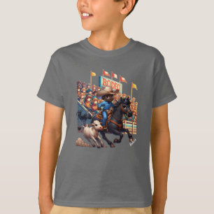 Western Rodeo Cowboy Calf Roping Custom T-Shirt