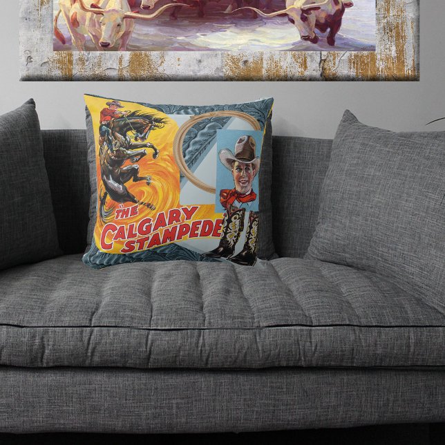 Western Rodeo Cowboy Collage Print Throw Pilow Cushion (Creator Uploaded)