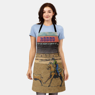 Western Rodeo Cowboy Cowgirl  Calf Roping Apron