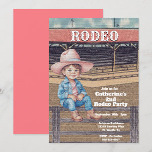 Western Rodeo Cowboy/Cowgirl Personalised Birthday Invitation