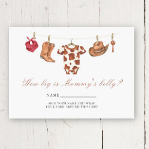 Western Rodeo Cowboy - How big is mummy's belly  Enclosure Card