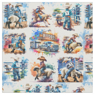 Western Rodeo Cowboy Kids Mutton Busting  Fabric