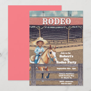 Western Rodeo Cowboy Personalised Birthday Invitation
