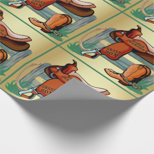 Western Rodeo Cowboy Saddle Boots Rope Grandson Wrapping Paper