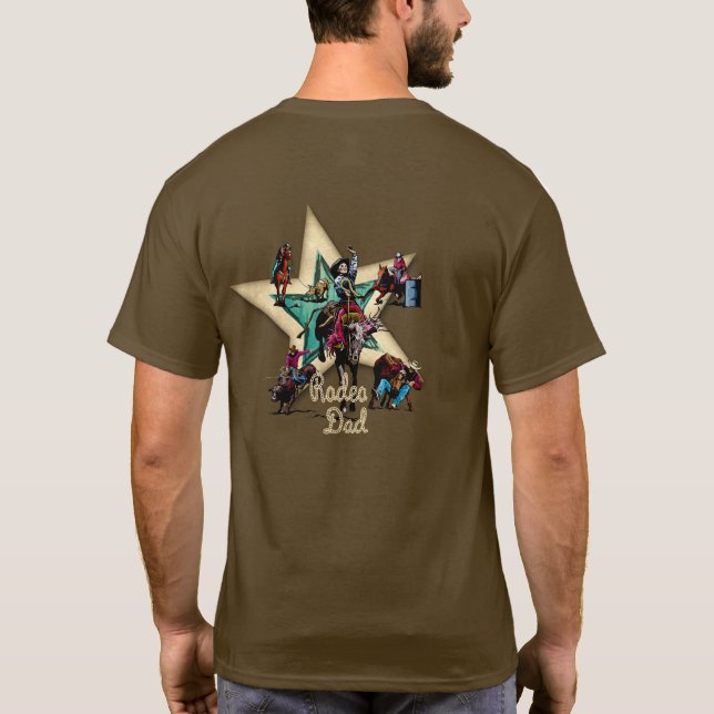 Western Rodeo Cowboy T-Shirt Rodeo Dad (Back)