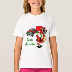 Western Rodeo Cowboy Truck Trailer Santa Christmas T-Shirt