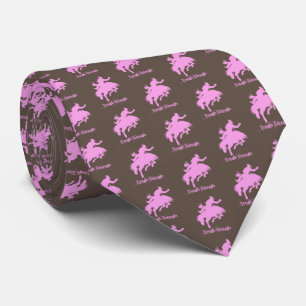 Western Rodeo Cowboys Bronc Riding Tough Enough  Tie