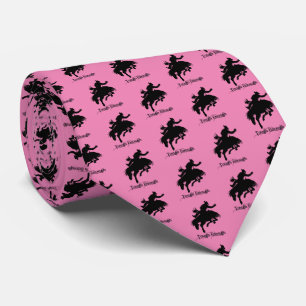 Western Rodeo Cowboys Bronc Riding Tough Enough Tie
