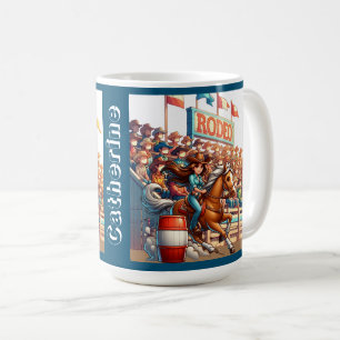 Western Rodeo Cowgirl Barrel Racing Custom Coffee Mug