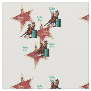 Western Rodeo Cowgirl Barrel Racing Fabric