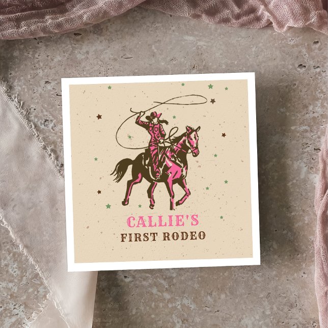 Western Rodeo Cowgirl Birthday Napkin (Creator Uploaded)