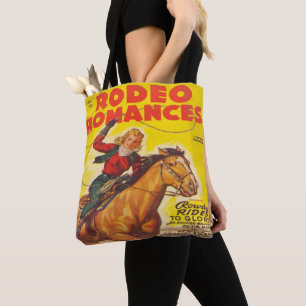 Western Rodeo Cowgirl Roping Rodeo Romance    Tote Bag