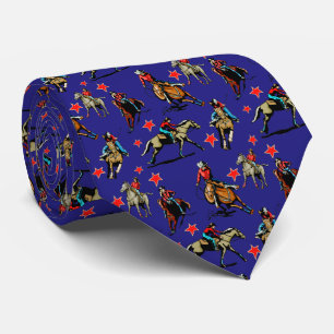 Western Rodeo Cowgirls On Horses Tie