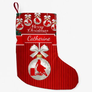Western Rodeo Events Barrel Racing Cowgirl Small Christmas Stocking