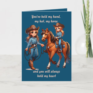 Western Rodeo Horse Mum and Child Custom Card