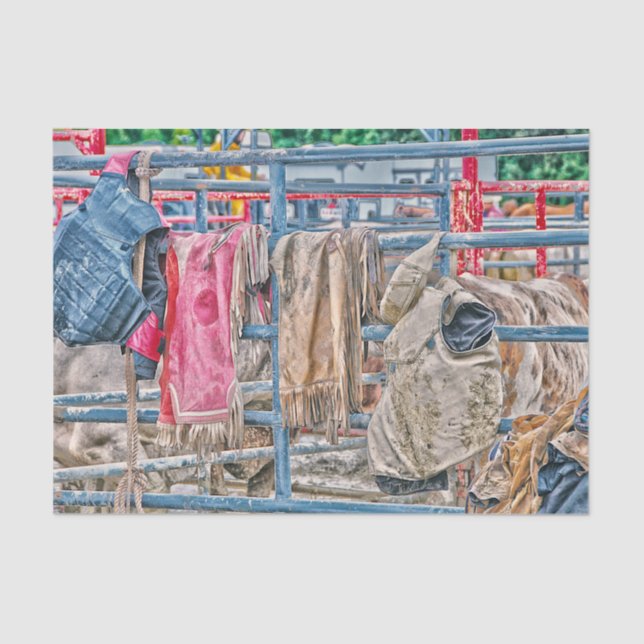 Western Rodeo Rustic Country Bull Cow Tissue Paper (Front)