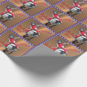 Western Rodeo Star Mutton Busting Kid Wrapping Paper