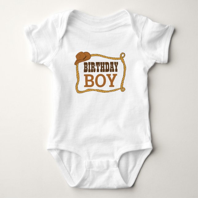 Western Rodeo Themed Party 1st Rodeo BirthdayParty Baby Bodysuit (Front)