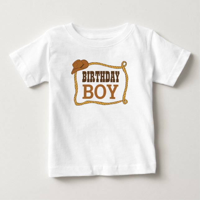 Western Rodeo Themed Party 1st Rodeo BirthdayParty Baby T-Shirt (Front)
