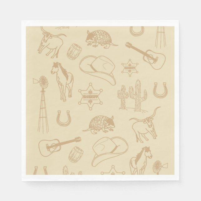Western Rodeo Themed Party 1st Rodeo BirthdayParty Napkin (Front)