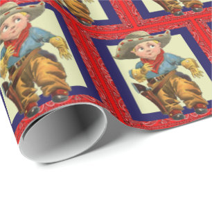 Western Rodeo Vintage Cowboy Kid Gift Wrapping Paper