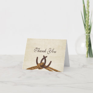 Western Rope and Horseshoes Thank You Card