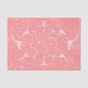 Western Rose Gold Girly Glitter Cow Skull Abstract Tissue Paper
