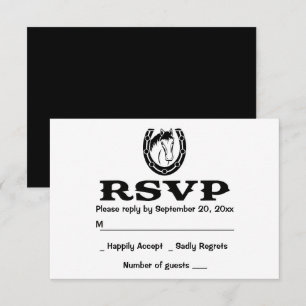 Western RSVP Black Wedding Horse Country Horseshoe Invitation