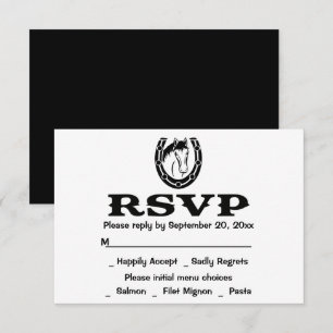 Western RSVP Black Wedding Horse Country Rustic Invitation