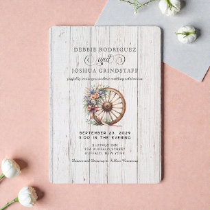 Western Rustic Barn Wedding Invitation 
