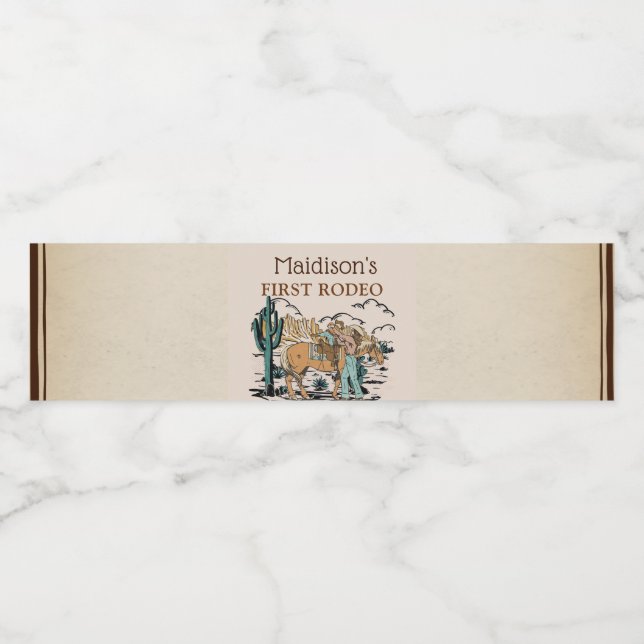 Western Rustic Birthday Party Water Bottle Label (Single Label)