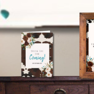 Western Rustic Boho Thank you for coming  Card