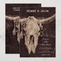 Western Rustic Brown Country Rodeo Bull Skull