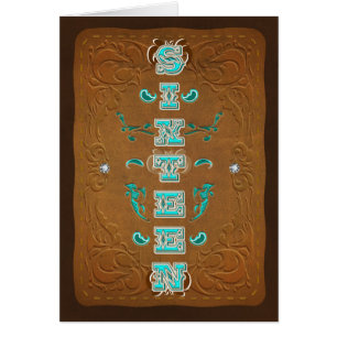 Western Rustic Brown & Turquoise SIXTEEN 16