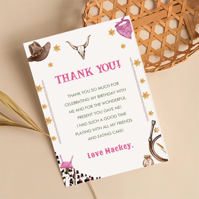 Western Rustic Cowboy Birthday Party  Thank You Card (Creator Uploaded)