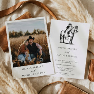 Western Rustic Horse Country Photo Wedding Invitation