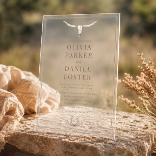 Western Rustic Horseshoe Country Wedding Acrylic Invitations