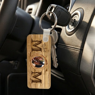 Western Rustic Rodeo Mum Photo Key Ring